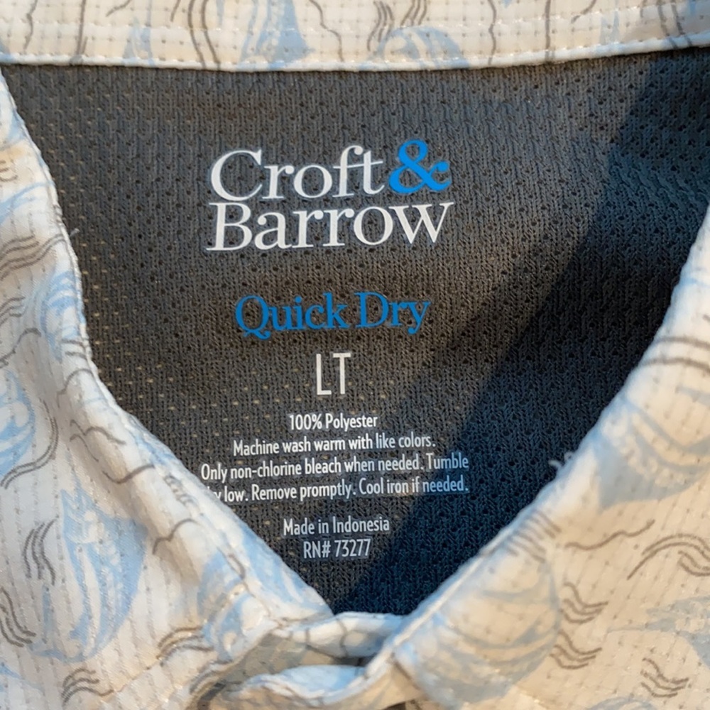 Croft & Barrow SZ Large Tall Quick Dry Short Sleeve Button Shirt New  D2 - Picture 7 of 8